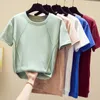Baumwolle T-shirts Sommer Harajuku Weibliche Frauen Tops T-shirt Lose Fit Basic T-shirt Damen Kurzarm Unterhemd HH09 210720