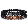 2pcs/set Natural Stone Handmade Beaded Strands Elastic Charm Bracelets For Women Men Party Club Yoga Energy Jewelry