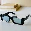 Fashion mens womens sunglasses OW40006 new color mint green classic catwalk style notch hole design men or women luxury glasses with UV protection box