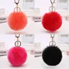 Multi Color Rabbit Fur Ball Keychain Bag Plush Cartador de carros Pingente de chave Pingente Anéis de cadeia para mulheres 2022 Jóias de moda