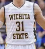 Custom Wichita State College Koszulki Koszykówka 0 Dexter Dennis 10 Erik Stevenson 5 Trey Wade 52 Grant Sherfield