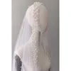 Romantic Trailing Cathedral Wedding Veil One-Layer Pearl Beading Headpiece X0726