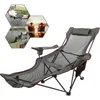 Liggend opvouwbare kampeerstoel met voetsteun Draagbaar Nut voor Outdoor Beach Sun Camping Fishing Lounge Meubels