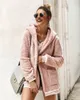 ISAROSE Women Winter Coats Hooded Fluffy Zipper Long Sleeve Soft Hip Length Coat Hoodie 8 Colors Casual Outerwear with Pockets 210422