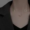Collane pendenti in acciaio in titanio Acciaio Temperamento collana Fase Fagiolo Collarbone Catena per le donne Moda fascino gioielli Regali Trendy