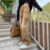 Women's Jeans CMETAY Vintage Tie Dye Khaki Trousers Women 2022 Spring High Waist Loose Denim Mom Pants Streetwear Female Straight