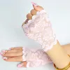 Five Fingers Gloves Fashion Sailor Dance Long Fingerless Womens Sexy Lace Ladies Half Finger Fishnet Mesh Mitten Handschoenen Guantes