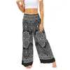 Yoga Outfit Womens Boho Gypsy Casual Loose Largura Perna Hippie Calças Palazzo Baggy Calças Longas Senhoras Verão Vestuário de Vestuário de Desgaste Ativo