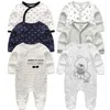 Född baby vinterkläder 2 / 3pcs Baby Boys Girls Rompers Långärmad kläder Roupas Infantis Menino Overaller Kostymer 220106