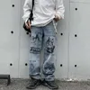 Friendyan cartoon anime impressão jeans homens calças bf harajuku streetwear desgaste casual moda graffiti solta mulheres calças jeans 211009