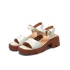 Sandels Zapatos De Piel Auténtica Para Mujer Sandalias Informales Con Correa Y Hebilla Hechas A Mano Plataforma Talla 34 39 Verano 220303