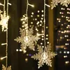 3.5m Xmas Decoratie Sneeuwvlok LED Licht Kerstmis Garland Jaardecoratie Kerstversiering voor Home Wall Decor Navidad 211104