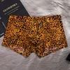 Calzoncillos pareja amantes hombres Boxer Shorts estampado de leopardo ropa interior Sexy hombres Cueca bragas masculinas señora Boxershorts bambú