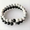 8mm Volcanic Lava Pink Pine Frosted Beads Men's and Women's Bracelet Lovers' Bracelet Set