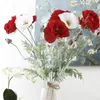70 cm printemps 2 têtes vif pavot fleurs artificielles bricolage mariage fête de noël décoration de la maison soie fleur mur matériaux 1 pcs