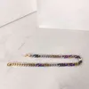 Chaîne Hommes Femmes Amour Colliers Bracelets De Mode Collier Titane Acier Gravé Fleur Couleur Émail Diamant 18k Plaqué Or M325o