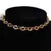 Chokers Drop Cuban Link Chain Choker Necklace For Women Men Gold Color Stainless Steel Short Charm Collares Neck Jewel Morr22