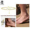 Orsa Jewels 925 Стерлинговое серебро Мода Слоистая бесконечность Спутниковая цепь Anklet 20 + 5 см Удлинительные украшения для женщин подарок SA16