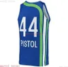 Pete Maravich personalizado #44 azul 1971-72 Jersey swingman xs-6xl reminiscem camisas de basquete homens homens