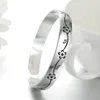 Antique Silver Bangles Plum Bossom Flor Abrir pulseira ajustável Mulheres de jóias