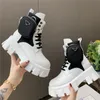 Designer Rois Martin Boots Leather Women Men Military Inspired Combat With Bag Nylon Boot Bouch attached to the Ankle shoes Thick Soled