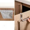 Organização de armazenamento de cozinha 3 tamanhos de toalha Rack sobre o bar da porta pendurando suporte de aço inoxidável armário de banheiro cabide