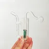 Mini narghilè in vetro Bruciatore a nafta piccolo Fumo Shisha Tubi in vetro usa e getta Raccoglitori di cenere Bong Percolatore Gorgogliatore Ciotola per tabacco Accessori per pipe da fumo Colore verde lago