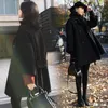 Wolmengemengsels van vrouwen. 2021 Herfst en Winter Black Double-Sided Woolen Jas Cloak Small Student Draag