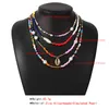 Wgoud Bohemian Multi Layered Beaded Strand Kobiety Layering Beach Shell Pearl Oświadczenie Naszyjnik Biżuteria Prezent