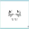 Stud Jewelrystud Aifenao 925 Sterling Sier Simple Zircon Butterfly Pendientes para mujer Joyería Trendy Tiny Ear Studs Girl Gift Wholesale Drop