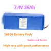 1pcs 18650 high rate rechargeable lithium ion 7.4v battery pack 26Ah PVC Package with good performance for GPS power tools Drill