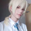 Wigs Meifan Kurzes Cosplay Lolita Anime Pruik Männliche Stil Haare Hochtemperatur Faser Synthetische Langzeitstern Leichtblondes Prune FO9485635