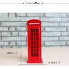 British Wood Money Coin Box Piggy London Street Bronze Telefon Booth Bank Souvenir Modell Box Furnitures