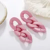 Dangle & Chandelier Candy Color Long Chain Earrings For Women Girls Korean Acrylic Twisted Link Trendy Wholesale Jewelry Gifts