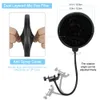 Supporto per microfono con parabrezza per microfono e braccio a forbice con braccio di sospensione per filtro pop a doppio strato per Blue Yeti Snowball