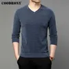 COODRONY Brand Spring Autumn High Quality Fashion Casual Long Sleeve V-Neck Knitwear Sweater Pullover Shirt Men Clothing C1263 211014