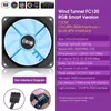 Lindo Zone 12cm RGB Kylfläkt Smart Aura Sync 4PIN PWM Chassi Cooler Desktop Datorväska CPU Silent Radiator Wind Tunnel FC120 version