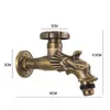 Bathroom Laundry Faucet Retro Antique Brass Wall Mounted Carved Bibcock Faucet Outdoor Garden Mop Sink Taps