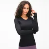 Elastic Gym Yoga Shirts 97 Long Sleeve Women Slim Mesh Running Sport Jacket Quick Dry Black Fitness Sweatshirts Tops2428424