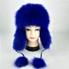 Berets 69550 Fashion Russian Hat Natural Fur Hats Män och kvinnor Vinter Real Bomber Davi22