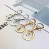 Hem silver guld biger lås ton nyckelringar ringar runt split keychain blank metall nyckelringar rh5928