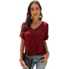 Women Plus Size Fashions T Shirt Summer Short Sleeve V-neck Casual Vintage Tops Ladies Streetwear Tee Shirt Femme 210608