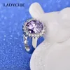 خواتم الزفاف Ladychic 2021 وصول الفاخرة كبيرة البيضاوي + الزركون الدائري العصرية لذيذ متعدد الألوان مهرجان هدايا للإناث LR1071