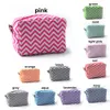 Custom Pattern Classic Rectangle Zig Zag Cosmetic Bags Round Zipper Designer Make Up Cases Gift Toiletry Organizer Case DOM106001