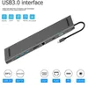 NIEUW 10 in 1 HUB 4K USB Type-C naar USB 3.0 TF VGA RJ45 Mini DP Docking Station of Huawei Samsung Xiaomi