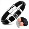 Autres accessoires de mode Bracelets pour hommes et femmes, bracelets en cuir et boutons tissés en acier, style rétro, Taijiquan, livraison directe de bijoux 2021