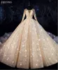 Ebdoing Luxurious Sequins Ball O Neckline Vestidos de Novia Plus Size Bride Dress Prom Bröllopsklänning