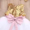 0-10Years Kid Baby Dress for Girls Princess Bow Tulle Tutu Party Bröllop Födelsedag Fancy Es Kostymer 210515