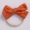 Baby baby bowknot hoofdband kinderen nylon elastische haarband kinderen hoofddeksels kid accessoire 17 kleuren