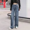 ارتفاع الخصر بالإضافة إلى الحجم الجينز جينز للنساء ممزق أمي جينز الطول الكامل الطول الدنيم جينز سراويل أنثى 210519